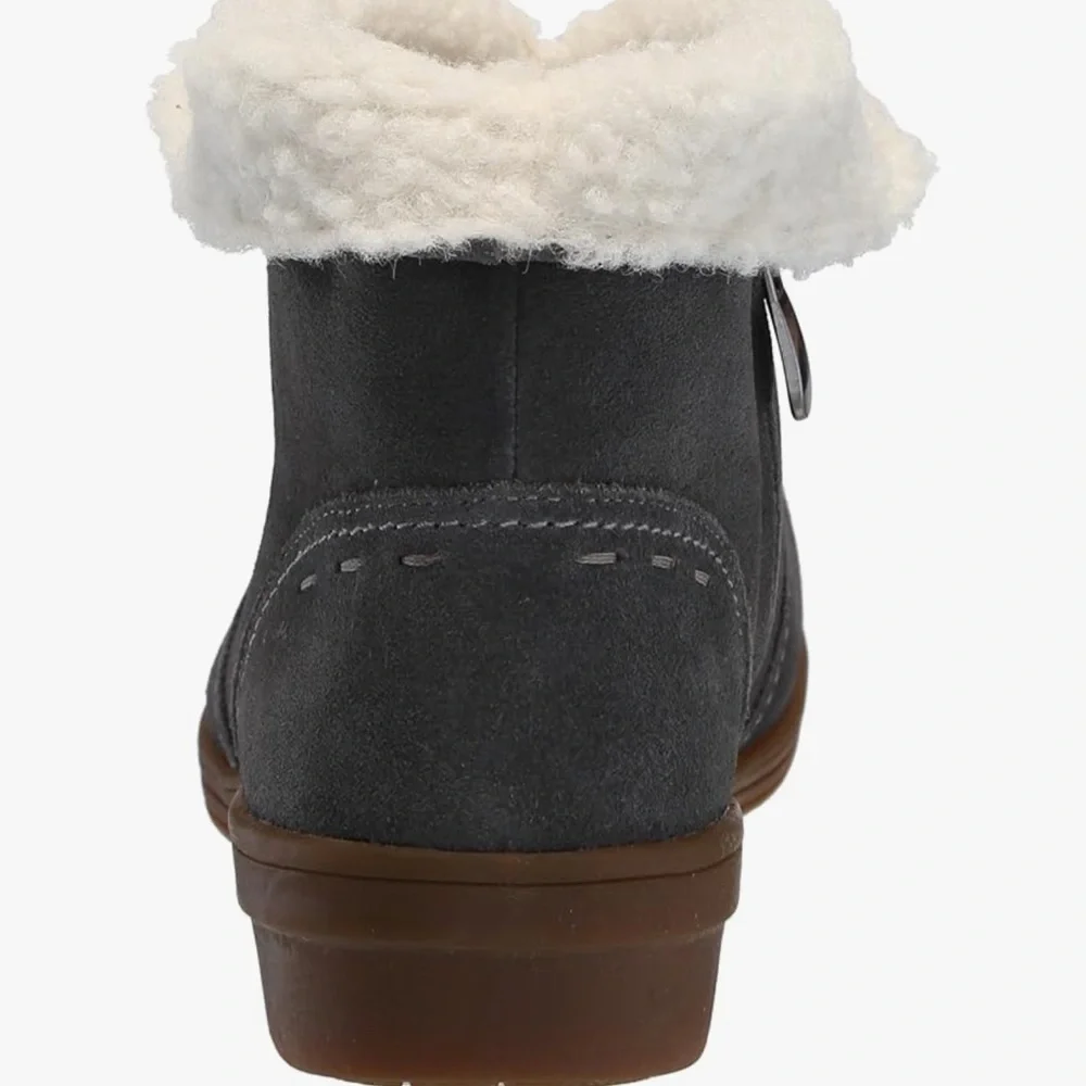 SPENCO size 7 NWT no box charcoal /Gray Suede Ankle Boots with Faux Fur Lining..